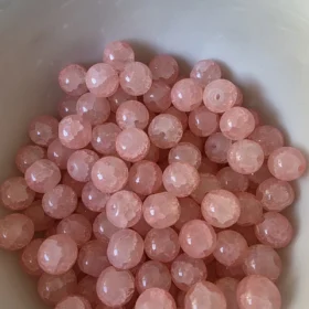 8mm Glass Beads – Crackle Pink