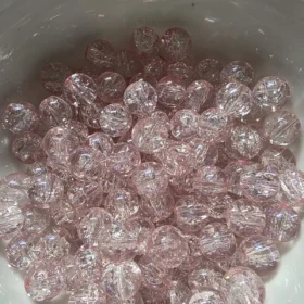 8mm Glass Beads – Crackle Pink
