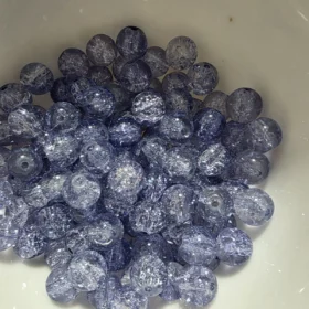 8mm Glass Beads – Crackle Purple