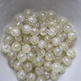 8mm Glass Beads – Crackle Yellow