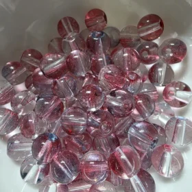 8mm Glass Beads – Multi Tone Clear Blue Red