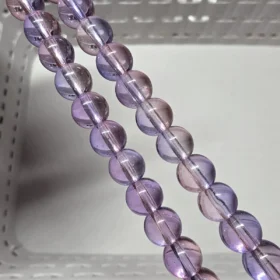 8mm Glass Beads – Multi Tone Clear Purple Pink