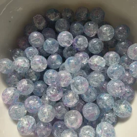 8mm Glass Beads – Multi Tone Crackle Blue Purple