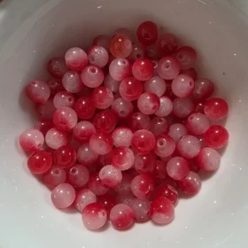 8mm Glass Beads – Multi Tone Crackle Dark Red