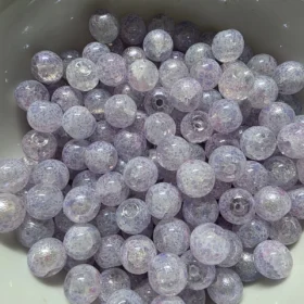 8mm Glass Beads – Multi Tone Crackle Purple