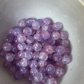 8mm Glass Beads – Multi Tone Crackle Purple Pink
