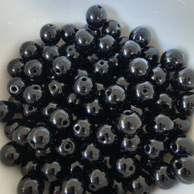 8mm Glass Beads – Opaque Black