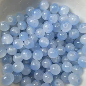 8mm Glass Beads – Opaque Blue