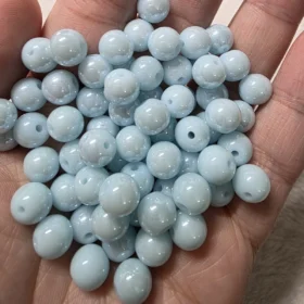 8mm Glass Beads – Opaque Blue