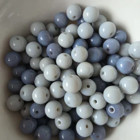 8mm Glass Beads – Opaque Grey Mix
