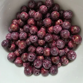 8mm Glass Beads – Opaque Oil-Painting Style Red For Jewelry Making
