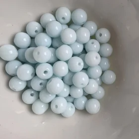 8mm Glass Beads – Opaque Sky Blue