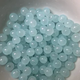 8mm Glass Beads – Opaque Sky Blue