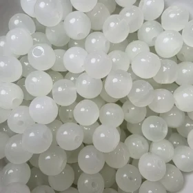 8mm Glass Beads – Opaque White