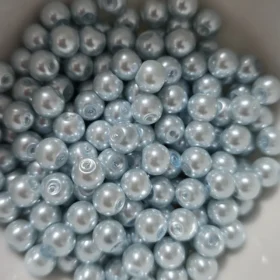 6mm Glass Beads –  Pearlised Blue