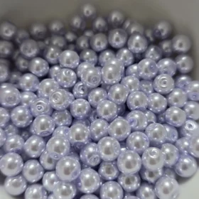 6mm Glass Beads –  Pearlised Purple