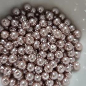 6mm Glass Beads –  Pearlised Rose Gold