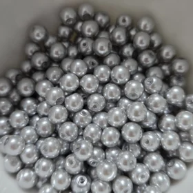 6mm Glass Beads –  Pearlised Silver Gery