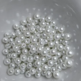 6mm Glass Beads –  Pearlised White