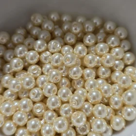 6mm Glass Beads –  Pearlised Yellow Gold