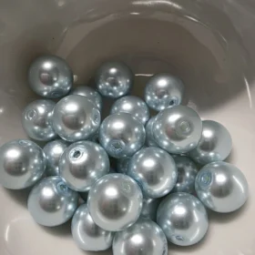 12mm Glass Beads –  Pearlised Blue