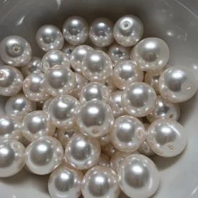12mm Glass Beads –  Pearlised Light Pink