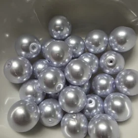 12mm Glass Beads –  Pearlised Purple