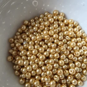 4mm Glass Beads – Pearlised Yellow Gold