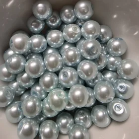 10mm Glass Beads –  Pearlised Blue