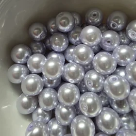 10mm Glass Beads –  Pearlised Purple