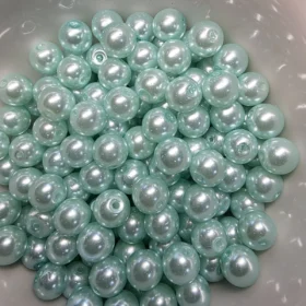 8mm Glass Beads – Pearlised Blue