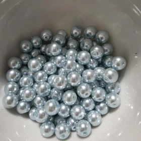 8mm Glass Beads – Pearlised Blue