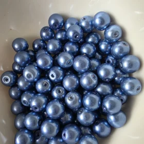 8mm Glass Beads –  Pearlised Deep Blue