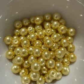 8mm Glass Beads –  Pearlised Golden Yellow