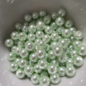 8mm Glass Beads –  Pearlised Green