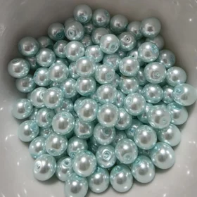 8mm Glass Beads –  Pearlised Light Blue