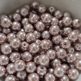 8mm Glass Beads –  Pearlised Rose Gold