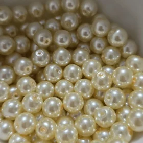 8mm Glass Beads –  Pearlised Yellow Gold