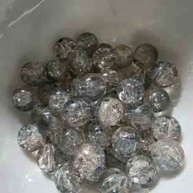 10mm Glass Beads – Multi Tone Crackle Dark Green