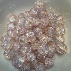 10mm Glass Beads – Multi Tone Crackle Pink