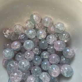 10mm Glass Beads – Multi Tone Crackle Pink Blue Au