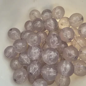 10mm Glass Beads – Crackle Grey