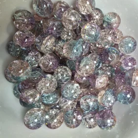 10mm Glass Beads – Multi Tone Crackle Purple Blue