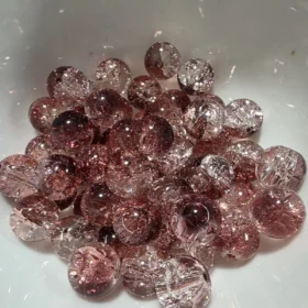10mm Glass Beads – Multi Tone Crackle Red
