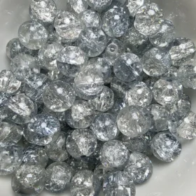 10mm Glass Beads – Crackle Grey
