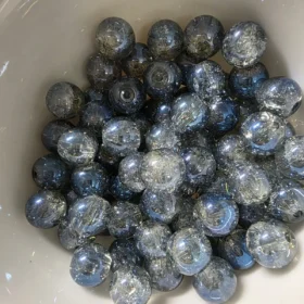 10mm Glass Beads – Crackle Grey AB
