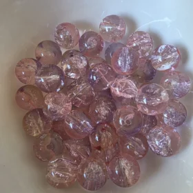 10mm Glass Beads – Multi Tone Crackle Pink Purple