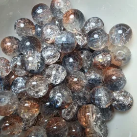 10mm Glass Beads – Multi Tone Crackle Grey Brown