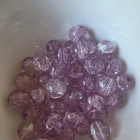10mm Glass Beads – Crackle Light Purple