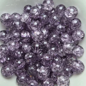 10mm Glass Beads – Crackle Dark Purple